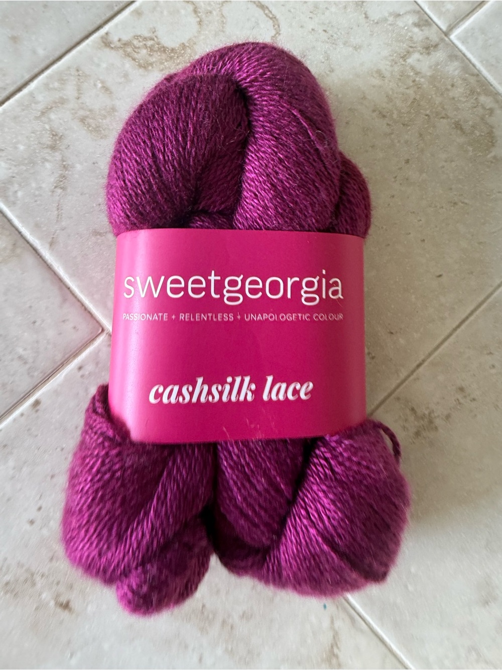 SweetGeorgia Cashsilk Lace Yarn in Deep Magenta - Raspberry